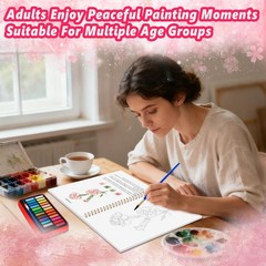 Watercolor Workbook – Coloring Book Beginner Friendly Painting Kit, Watercolo…