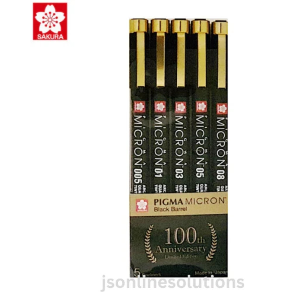 Limited Edition! Sakura Pigma Micron Black Barrel | Stationery | Pack of 5 or 8