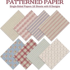 Scrapbook Paper,16 Sheets 4.1×5.8 Inch Vintage Stripe Style Scrapbook Supplie…