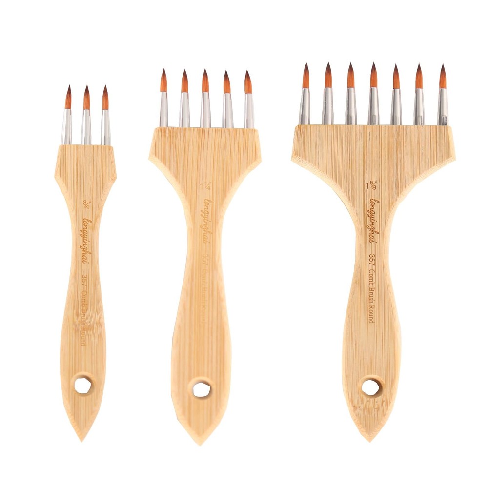 Professional Artist Brush Set Acrylic Watercolor Mop NylonWool Roundhead