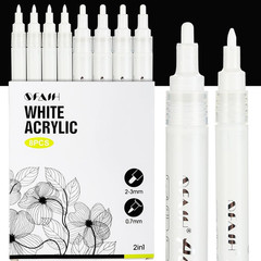 Acrylic White Paint Pens – 8 Pack 2-3MM Medium Tip & 0.7MM Extra Fine Paint Mark