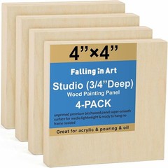 Versatile 4×4” Cradle Boards – Unfinished Birch Wood Panels Kit for Creatives