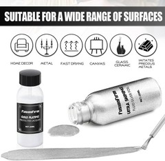 Liquid Silver Leaf Paint Kit – Alcohol-Based Quick Dry Ultra Shiny Metallic