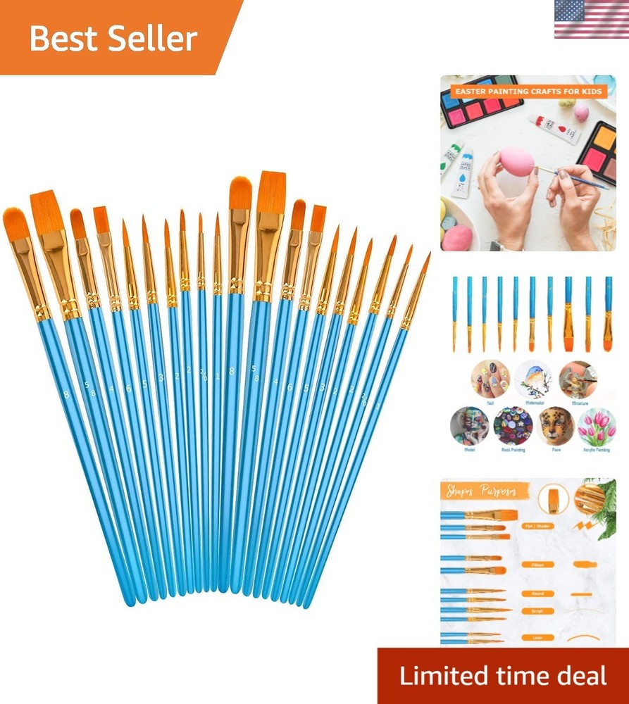 Versatile Artist Paintbrush Set: 20 Brushes for Oil, Acrylic, and Watercolor