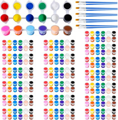 20 Pack Mini Acrylic Paint Set,12 Color Acrylic Paint Strips with 40 Pcs Paintin