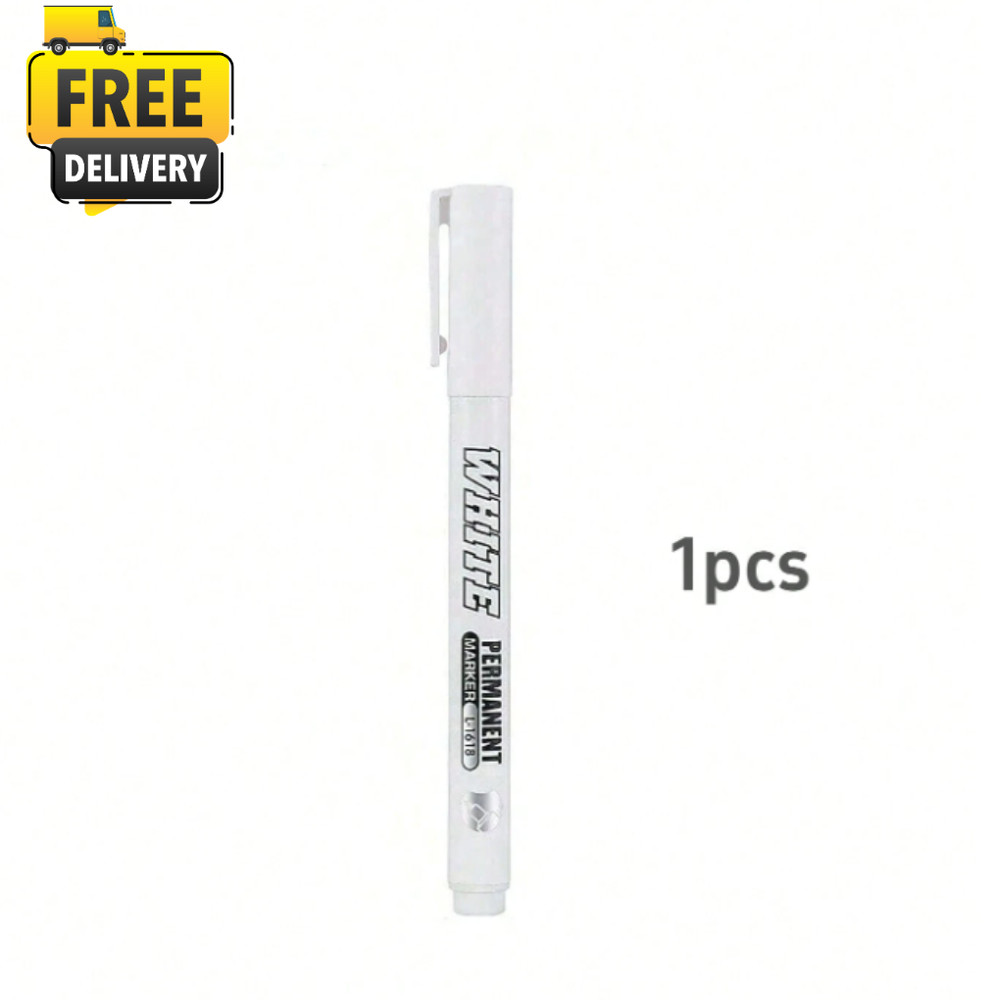 White Permanent Paint Marker Pen Waterproof Oil-Based Wood Fabric Metal Glass