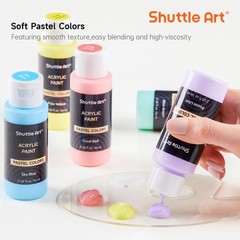 Shuttle Art 40 Pack Pastel Acrylic Paint Set, 30 2 Fl Oz (Pack of 30),