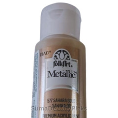 FolkArt Acrylic Craft Paint Metallic 2 oz Shimmer for Canvas DIY – Sahara Gold
