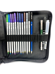 H & B Art Studio Watercolour Pencils Drawing Painting Set + Case 34 Pcs – NEW