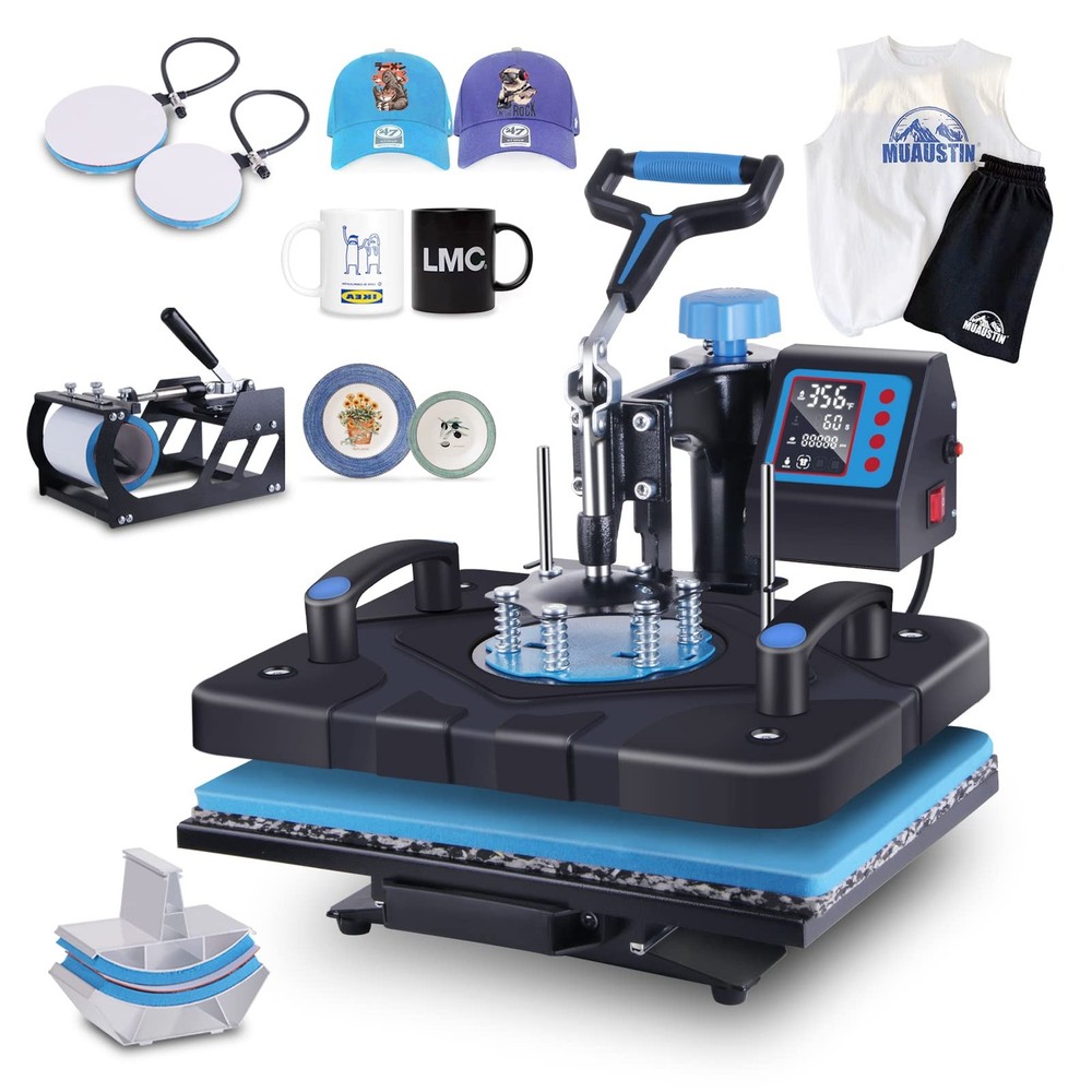 Heat Press Machine 12 x 15 I5 in 1 Digital Sublimation Blue 1515 HORGELU