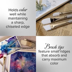 SW-1585S Silverwhite Short Handle Bright Brushes with Soft Synthetic Taklon, …