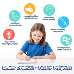 Magic Grooved Writing Practice Books for Kids Age 3-5 6-8, Reusable Large Siz…