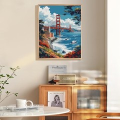 Paint by Numbers Kit for Adults Beginner, Golden Gate Bridge Frameless LOP815