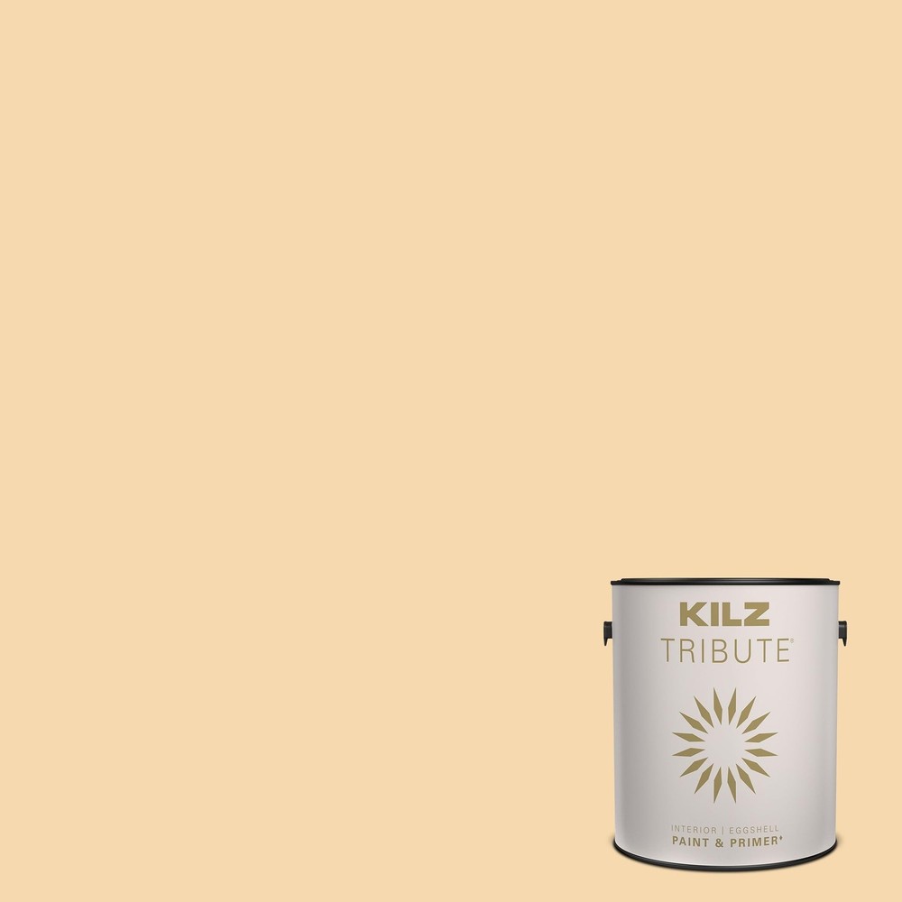 KILZ TRIBUTE Paint & Primer, Interior, Eggshell, Yellow Lotus, 1 Gallon