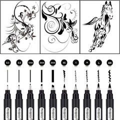 Calligraphy Pen, 10 Size Calligraphy Pens for Writing, Brush Pens Calligraphy…