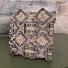 Antique Hand Carved Wood Block Print 5.5″ Pattern Fabric paper art decor
