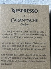 Caran d’Ache Nespresso Pencil in Cedar Wood Graphite-Set of 3- Recycled Lead