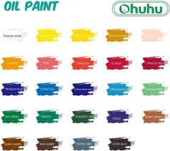 Oil Paint Set, 24 Oil-Based Colors, 12Ml/0.42Oz X 24 Tubes Non-Toxic Oil Paintin