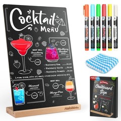 Halobios Chalkboard with Beech-Wood Base, 8 x 12 inch Tabletop Message Boards…