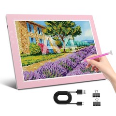 A4 Light Box for Tracing, Light Pad for Diamond Painting with 8 Levels/Steple…