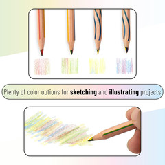 – Rainbow Pencils Bulk, 30 Pack, 4-In-1 Multi-Color Rainbow Colored Pencils, Vib