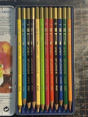 Staedtler Watercolor Pencils 124 Karat Aquarell Germany 12 in set Vintage – Used