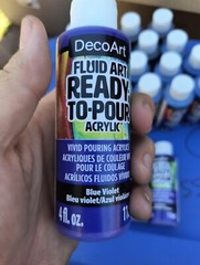 (5) Decoart Fluid Art Ready To Pour Acrylic Tropical Blue 4 Oz 5 Bottles