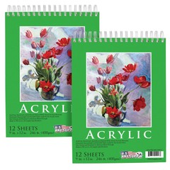 9″ x 12″ Extra Heavy-Weight Acrylic Painting Paper Pad 246lb 12-Sheets (2 Pads)
