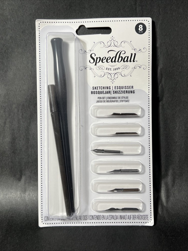 Speedball, Sketching Pen Set – 2 Penholders w/ 6 Pen Tips