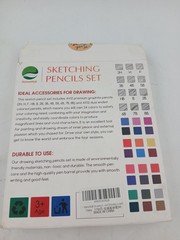 USLON Giaded Pencil Set and 24 Color Pencils Sketch Drawing Art Supplies Lot