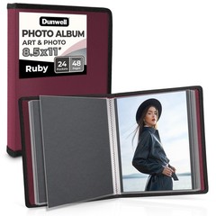 Dunwell Art Portfolio 8.5×11 Folder (Ruby), Black 8.5×11″ w/ BLK Paper, Ruby