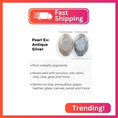 Jacquard Pearl Ex Pigment Powder 0.75 oz Antique Silver – Loose Mica Powder for