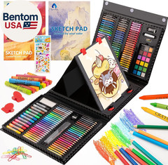 Art Supplies, 240-Piece Art Set Crafts Drawing Kits with Double Sided Trifold Ea