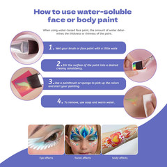 Pintada 120G Large Capacity Face Painting Kit for Party – 12 X 10G Non Toxic Wat