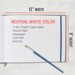 9″ x 12″ Art Watercolor Book, 2 Pack, 76 Sheets, 110lb, Linen-Bound Hardcover