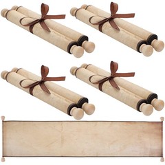 4 Pack Blank Paper Scrolls Scroll Paper Wrapped on Wood Rod for Writing, Draw…