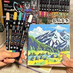 120 Color Acrylic Paint Markers Dual Tip Brush Fine Pens Art Set