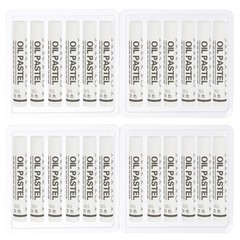 24 Pcs White Oil Pastels Soft Oil Crayons Creamy Pastels Stick Art
