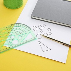11 Pieces Geometric Drawings Templates Stencils Plastic Measuring 4 Pcs