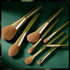Glowup Timber Glow Wood Handle Soft Face & Eye Brushes Makeup Brush Set