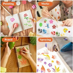 Colarr 12 Set 288 Pcs Flower Stencils for Painting on Wood DIY Craft Painting…