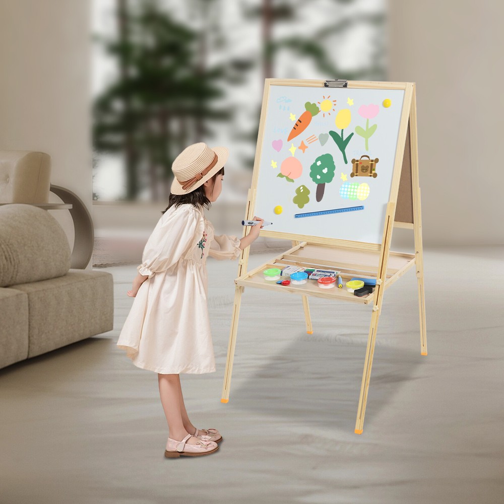 Wooden Art Easel Studio H-Frame Easel Holds Canvas Beechwood Artists Easel