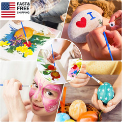 100Pcs Small Paint Brushes Bulk, Flat Top Acrylic Classroom Brush for Kids Mini