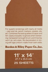 Borden & Riley DENRIL MULTI-MEDIA VELLUM DRAFTING FILM 11X14, 25 Sheets, NEW OS!