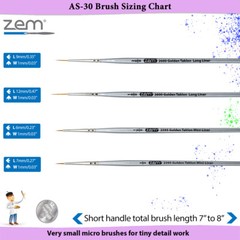 AS-30 Golden Taklon Synthetic Mini & Long Liners Brush Set 4 pcs