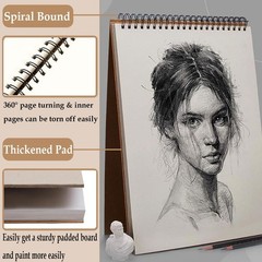 2 Pack Sketch Book, A4 A5 Spiral Bound Sketch Pad 160GSM Sketchbook, Acid Art…
