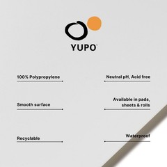 Yupo Paper L21-YUP197W912 White Sheets, 9″ x 12″, 10 x ultra-white
