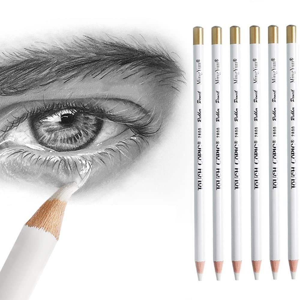 6PCS Eraser Pencil Set for Artists Sketching Charcoal Drawing Detail Highlight T