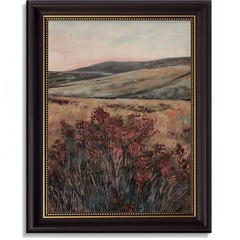 Vintage Framed Landscape Canvas Wall Art Moody Dark Wildflower Posters Pictur…