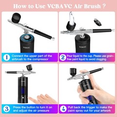 Airbrush Kit with Compressor 48PSI High-Pressure, Non-Clogging Air Brush Set …